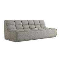 3-SITZER SOFA Strukturstoff Stoff Beige - Beige/Schwarz, Kunststoff/Textil (210/75/93cm) - Makamii