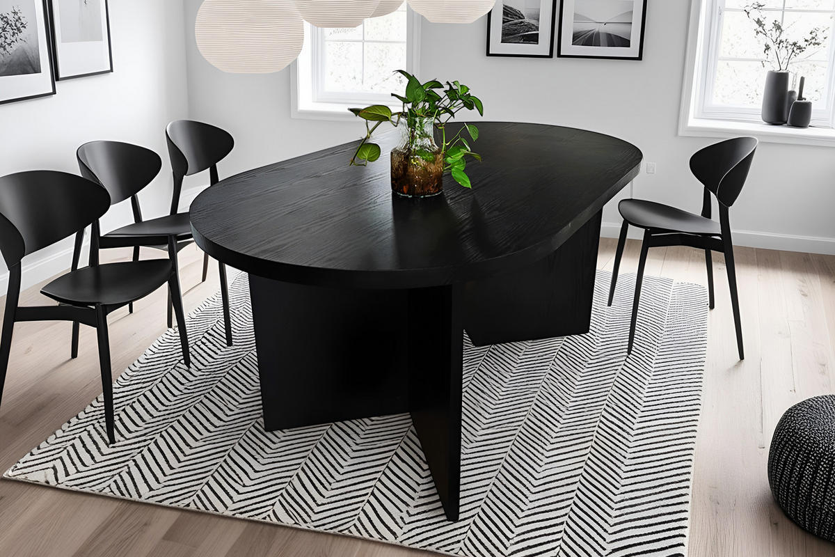 ESSTISCH OVI - Schwarz, Holz (90/160/75cm) - SAM