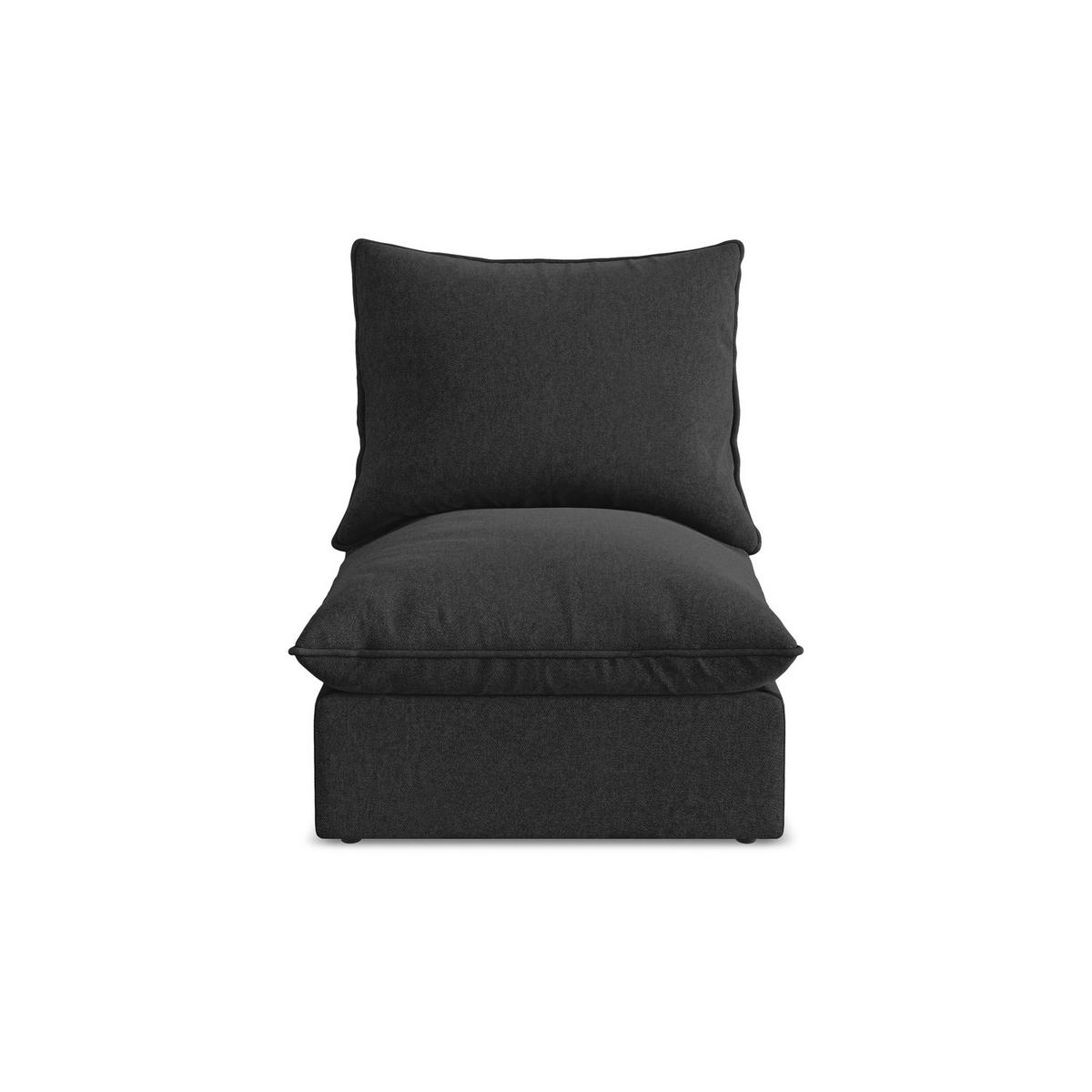 SOFAELEMENT Samt Stoff Schwarz - Schwarz, Holzwerkstoff/Kunststoff (75/77/90cm) - LaMiaSofa