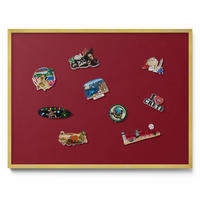 MAGNETTAFEL 80x60 cm Goldener Rahmen Burgunderrot - Rosa, Metall (80/60/0.4cm) - TULUP
