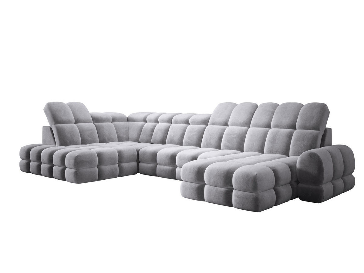 ECKSOFA TOLLO Salvador-stoff U-form 400x217x105 cm grau - Grau, Holz/Textil (400/217cm) - DomoHome