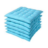 STUHLKISSEN 6er-Set hellblau 40/40/6,5 cm - Hellblau, Textil (40/40/6.5cm) - Homescapes