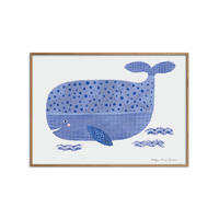 POSTER mit Rahmen Wild Apple - Whale - Blau/Eichefarben, Holz/Papier (30/40cm) - Poster&Frame