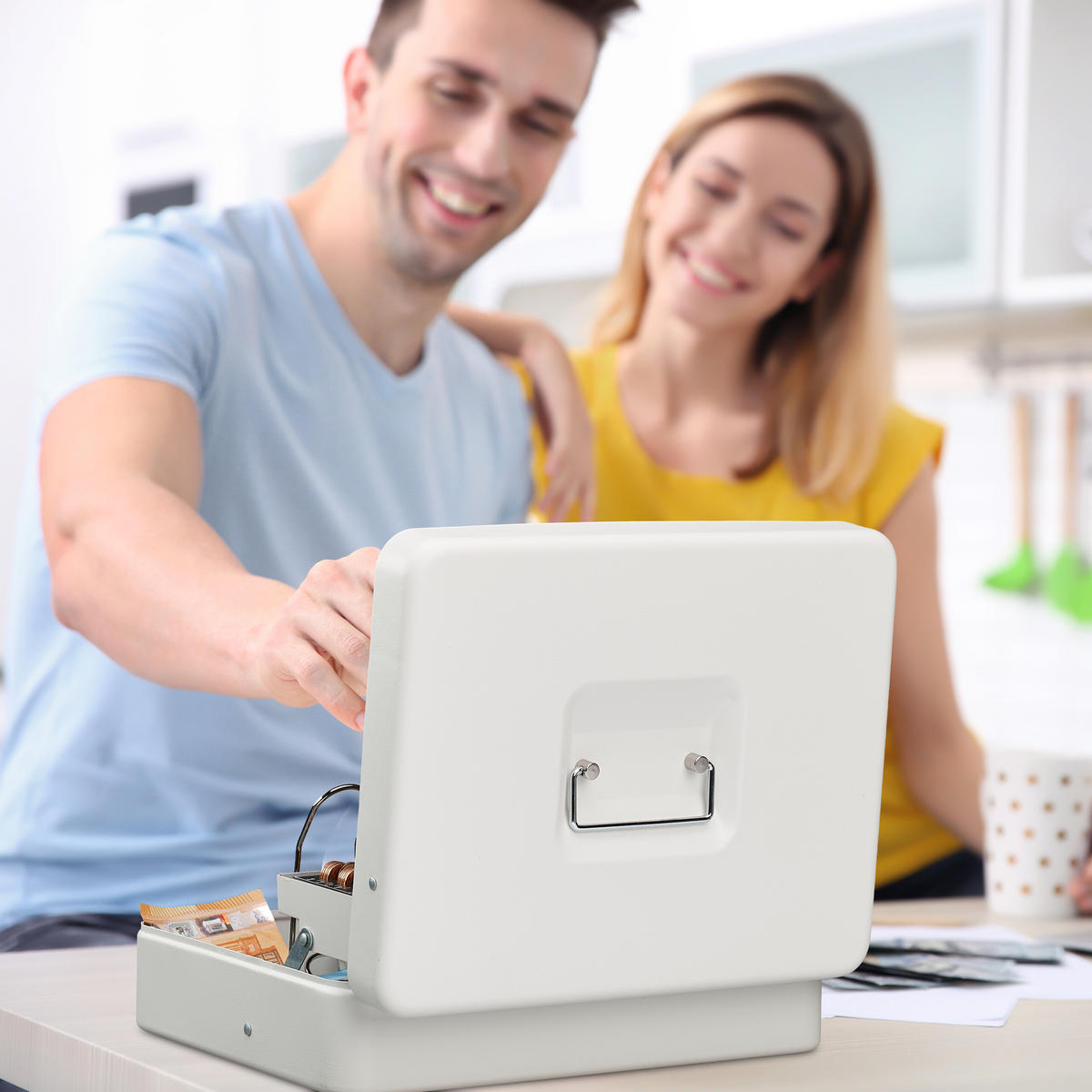 POKLADNIČKA na mince Euro - ružová, kov/plast (30.5/8.5/24.5cm) - Relaxdays