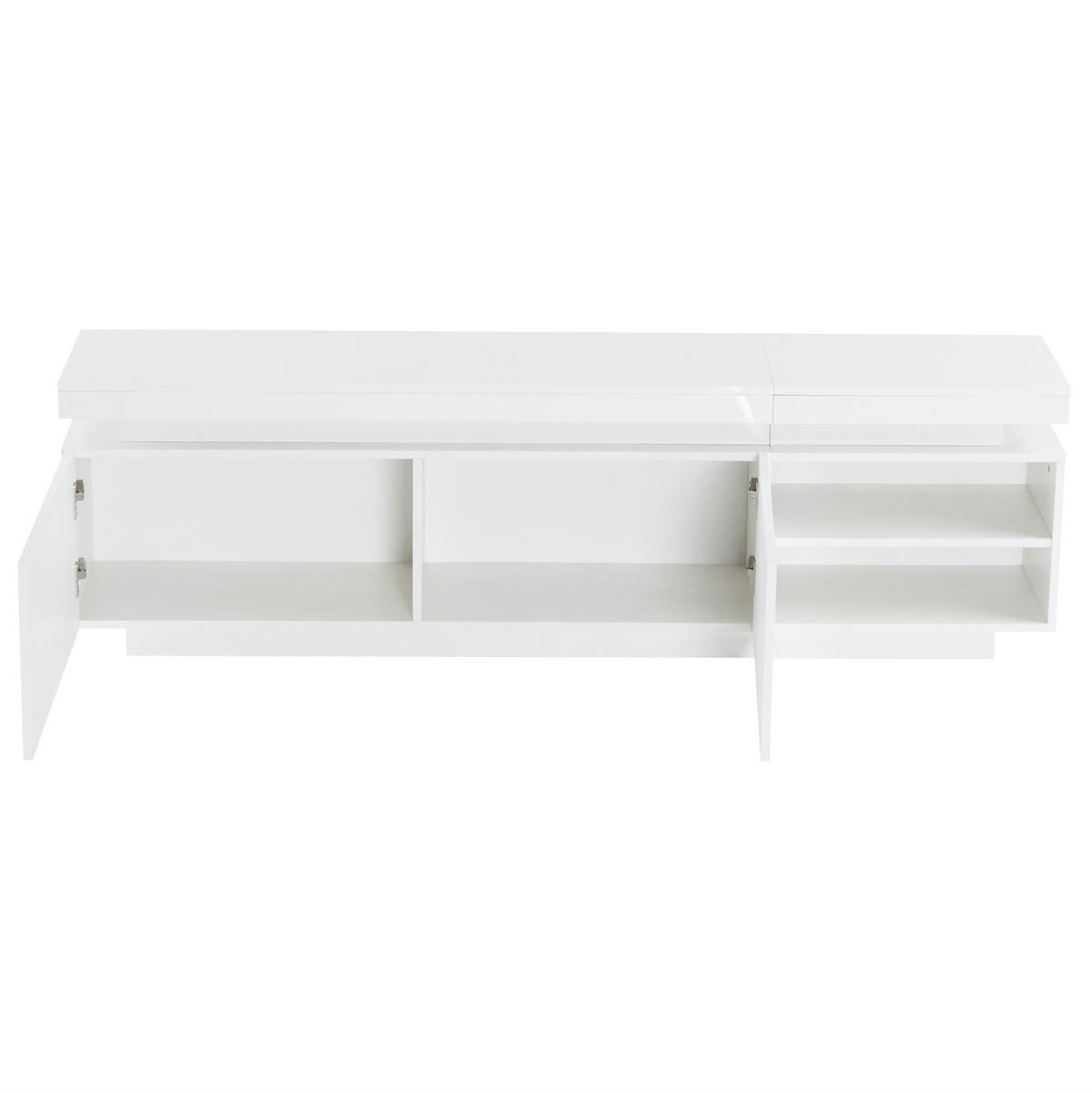 TV-LOWBOARD 170/35/50 cm mit LED-Beleuchtung, Kabelmanagement und Stauraum aus Spanplatte, Weiß - Weiß, Holzwerkstoff (170/50/35cm) - Redom