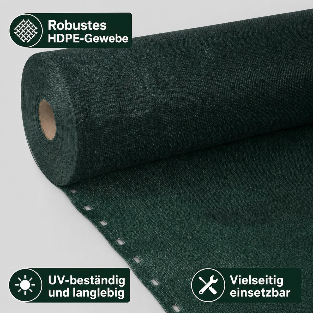 SICHTSCHUTZNETZ - Grün, Kunststoff (100/25cm) - KLASEBO
