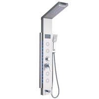 ÜBERKOPFBRAUSESET Silber LED Edelstahl Regendusche Massagedusche Duschpaneel - Silberfarben, Metall (15/125/46cm) - Kaket