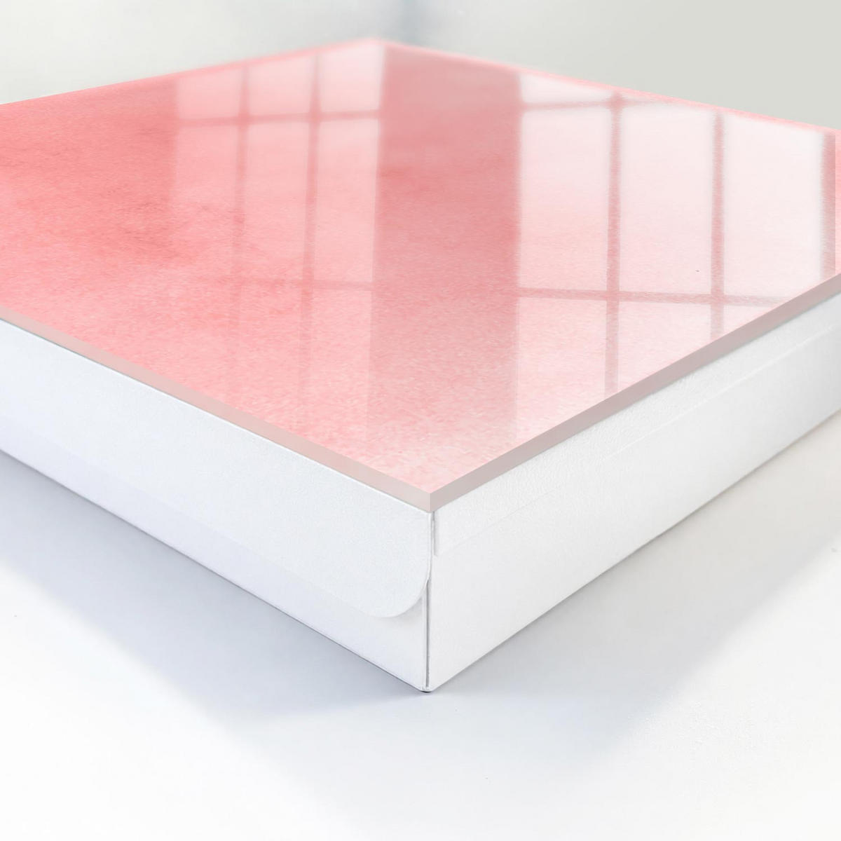 SCHLÜSSELBOX Weiß 30x30 cm – Türöffnung nach rechts - Rosa Hintergrund - Pink, Metall (30/30/5cm) - TULUP