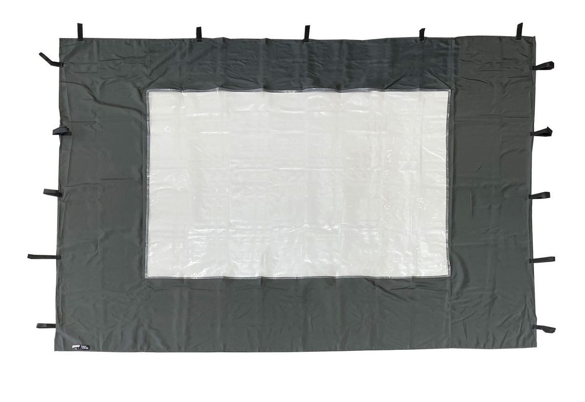 2 Seitenteile 250x190cm mit Fenster Grau - Grau, Kunststoff/Textil (250/190/250cm) - QUICK STAR