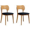 ESSZIMMERSTÜHLE LYCO (2er-Set), marineblau / Eiche hell - Blau/Eichefarben, Holz/Buchenholz (47/81/45cm) - KONSIMO®