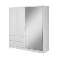 SCHWEBETÜRENSCHRANK SABRINA 204/214/62 cm 3-türig mit Spiegel Weiß - Weiß, Holzwerkstoff (204/214/62cm) - MASSENO