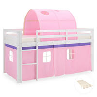 HOCHBETT mit Lattenrost Tunnel 90/200 cm Rosa - Weiß/Rosa, Holz (90/200cm) - Homestyle4u