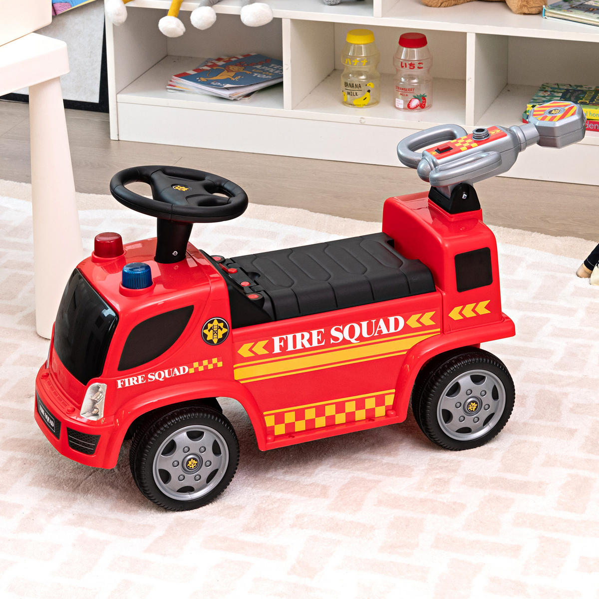 FEUERWEHRAUTO Rot - Rot, Kunststoff (28/45/82cm) - COSTWAY