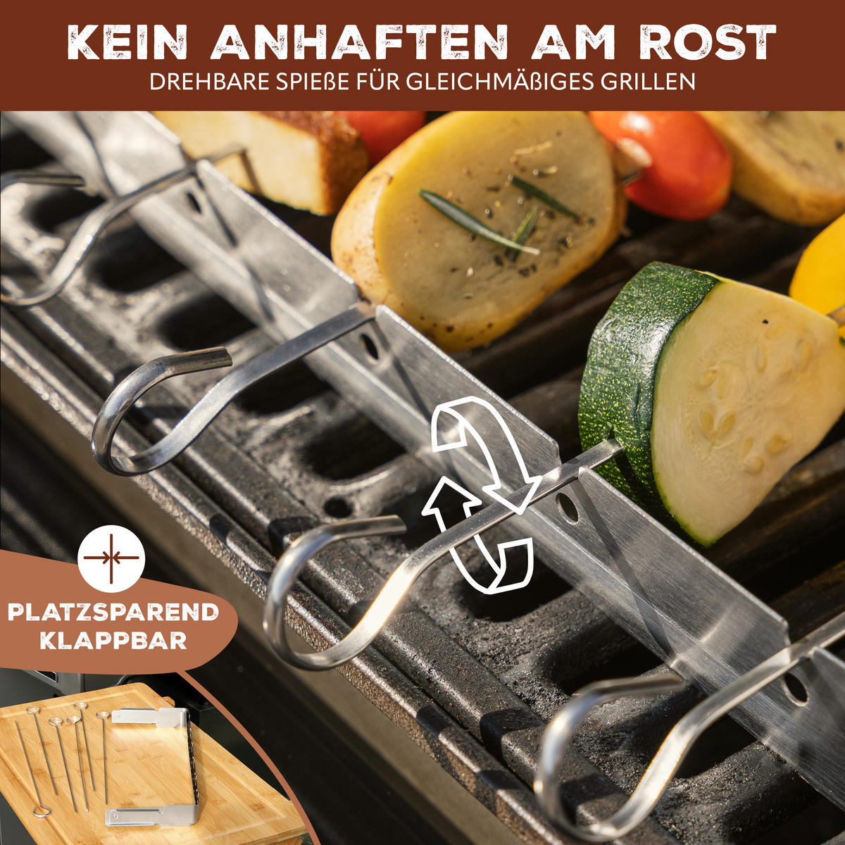 GRILLSPIESSE 6-er-Set, silber, Edelstahl - Edelstahlfarben, Metall (36.7/15/3cm) - bremermann