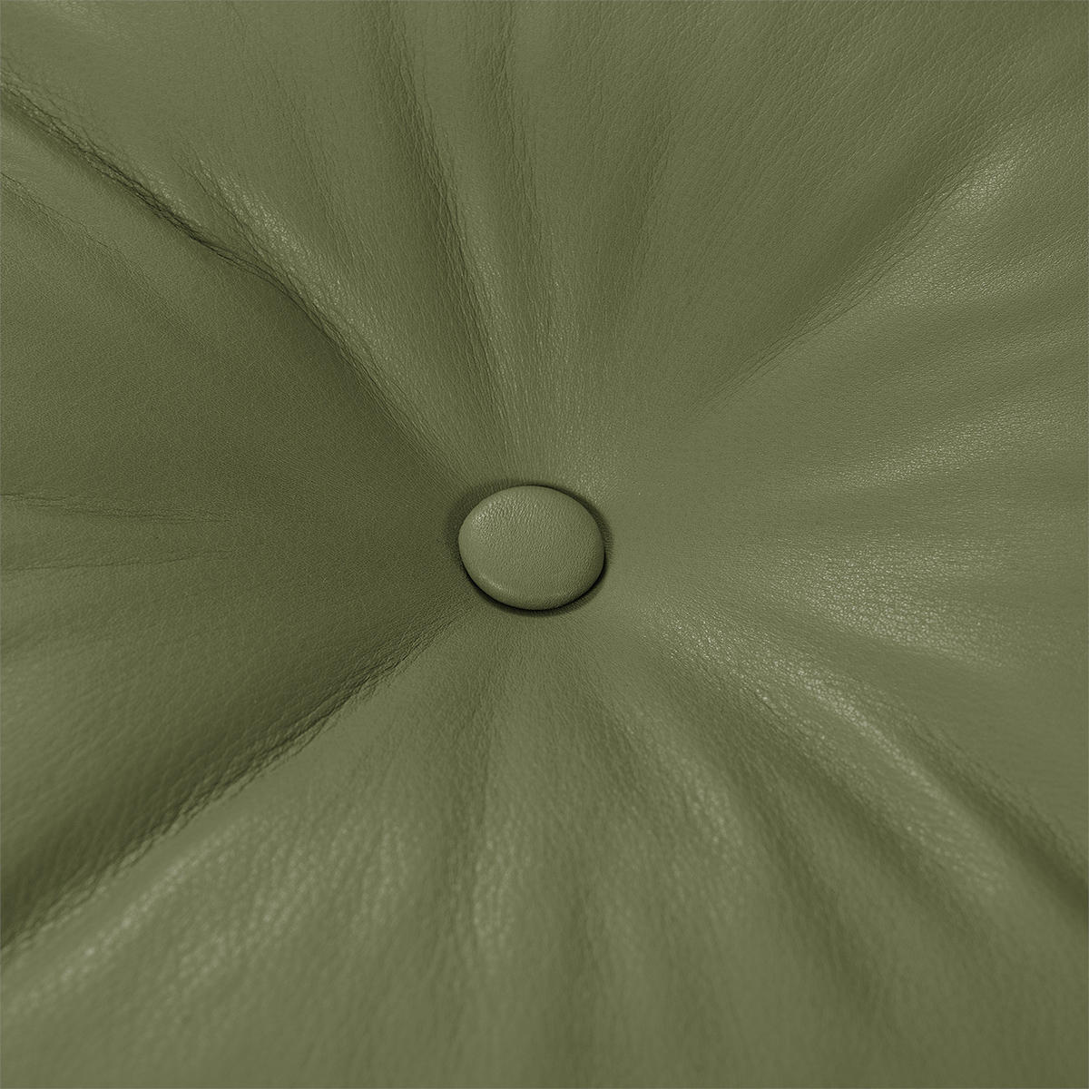 SITZHOCKER - Echtleder - Olivgrün, Leder (43/45/43cm) - home24