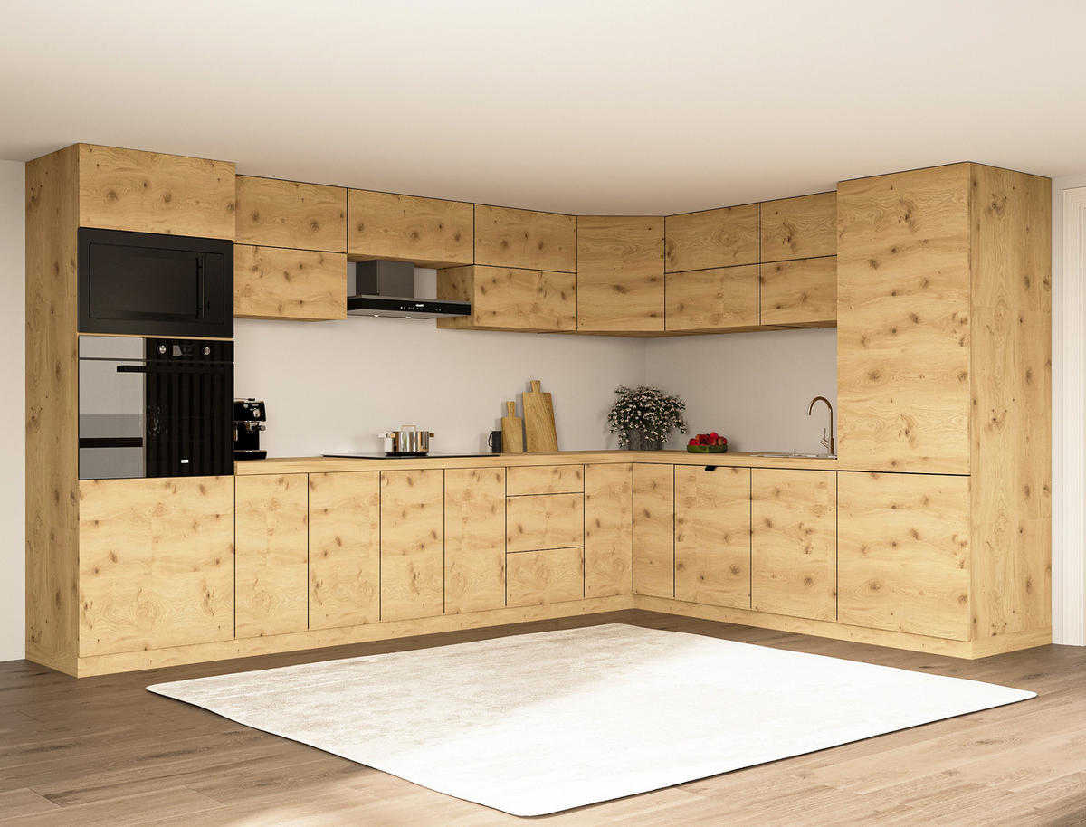 WINKELKÜCHE 360cm x 260cm- Langen KL11-M360 - in Artisan Eiche - Eiche Artisan, Holz (620/212/58cm)