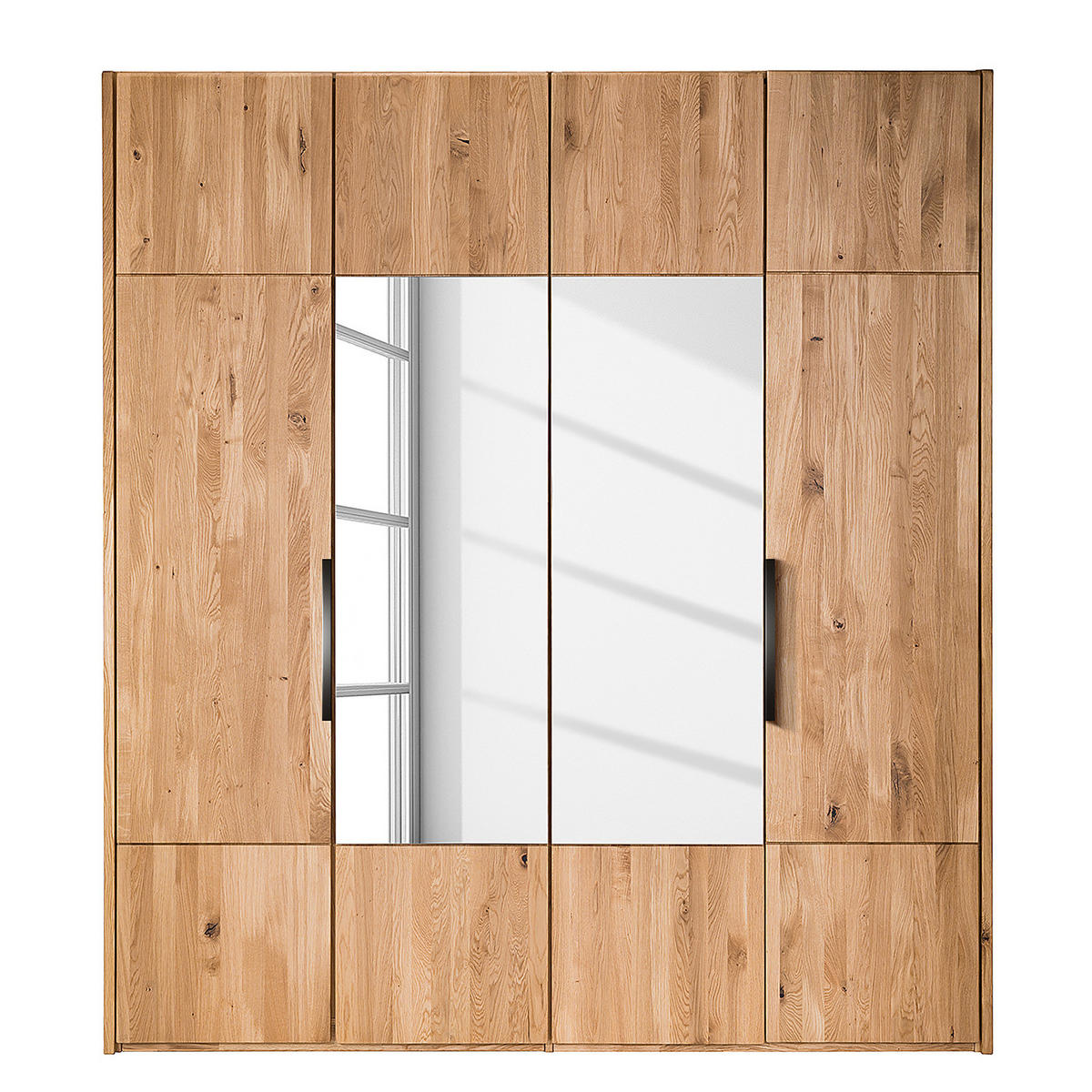 DREHTÜRENSCHRANK - Wildeiche massiv - Wildeiche, Holz (202/223/62cm) - home24