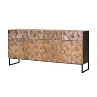 SIDEBOARD aus Mangoholz und Bronze - Dunkelbraun, Holz (42/80/170cm) - Giner y Colomer