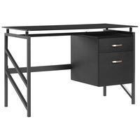 SCHREIBTISCH schwarz 117/57/76 cm Moriton - Schwarz, Holzwerkstoff (57/117/76cm) - Beliani
