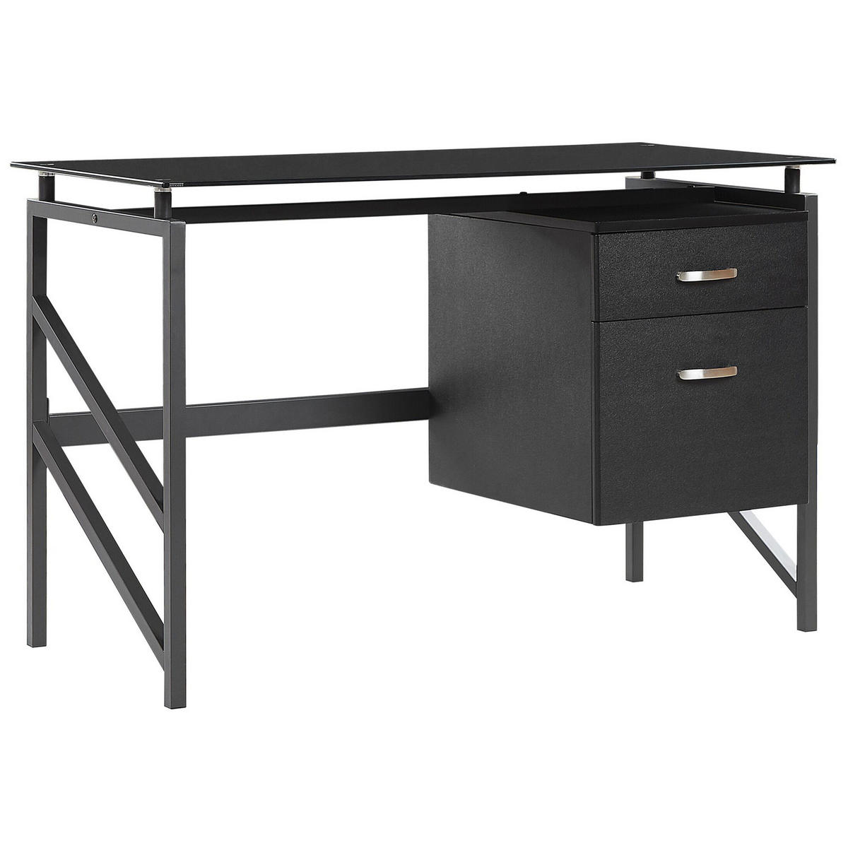 SCHREIBTISCH schwarz 117/57/76 cm Moriton - Schwarz, Holzwerkstoff (57/117/76cm) - Beliani