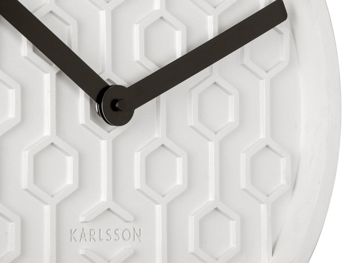 WANDUHR Honeycomb Ø31 cm - Weiß, Stein (31/31/5cm) - Karlsson