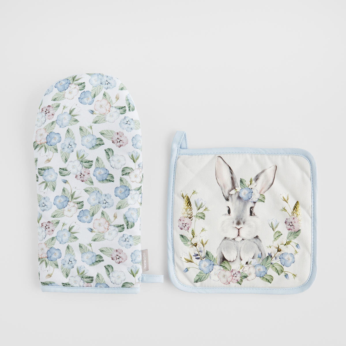 KÜCHENPFOTE UND OFENHANDSCHUH Pansilo - Hellblau, Textil (14/30cm) - home&you