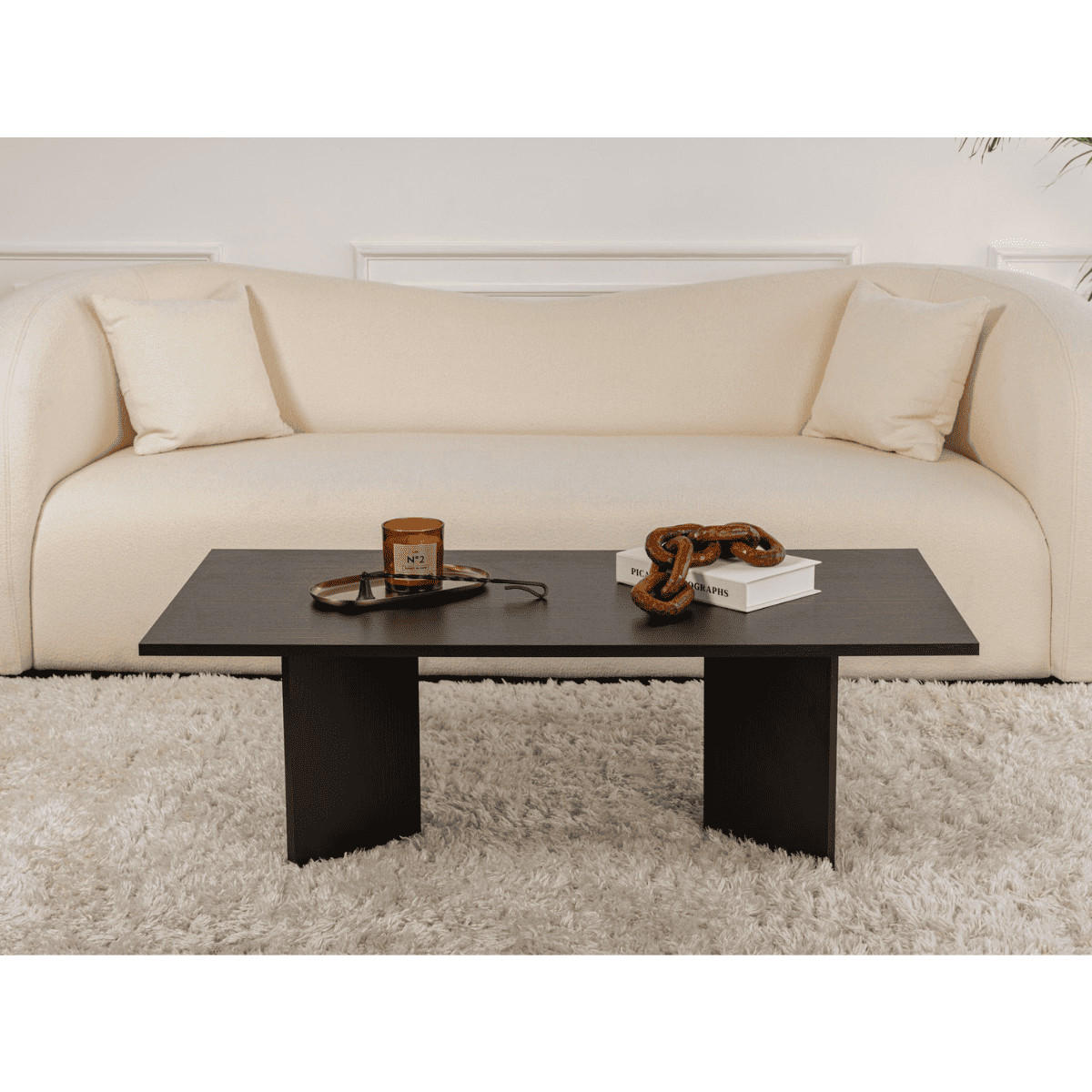 COUCHTISCH mit rechteckiger Platte 119/60/40 cm - Eichefarben, Holzwerkstoff (119/60/40cm) - Calicosy