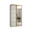 SCHWEBETÜRENSCHRANK 235,2/140/60 2-türig - Goldfarben/Weiß, Holz/Metall (140/235/60cm) - Abiks Möbel