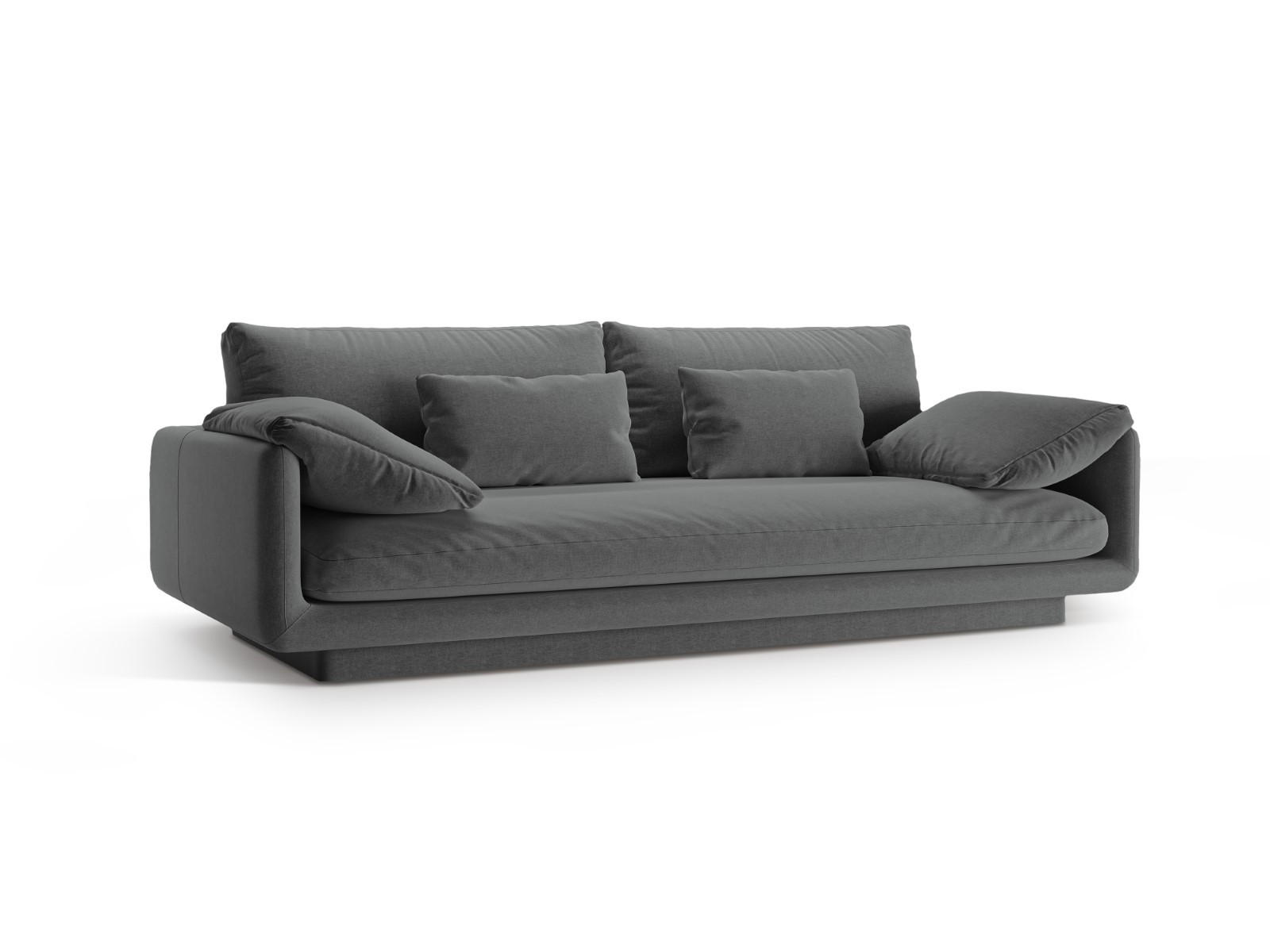 SOFA Torino aus strukturiertem Stoff dunkelgrau 3 Sitzplätze - Dunkelgrau, Textil (103/83/220cm) - Micadoni