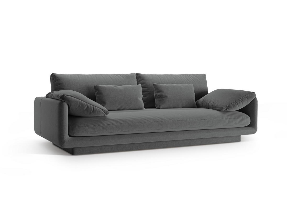 SOFA Torino aus strukturiertem Stoff dunkelgrau 3 Sitzplätze - Dunkelgrau, Textil (103/83/220cm) - Micadoni