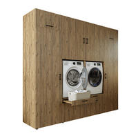 WASCHMASCHINENSCHRANK Serie 2 254cm Breit, 240cm Hoch - Eichefarben, Holzwerkstoff (254/240/67cm)