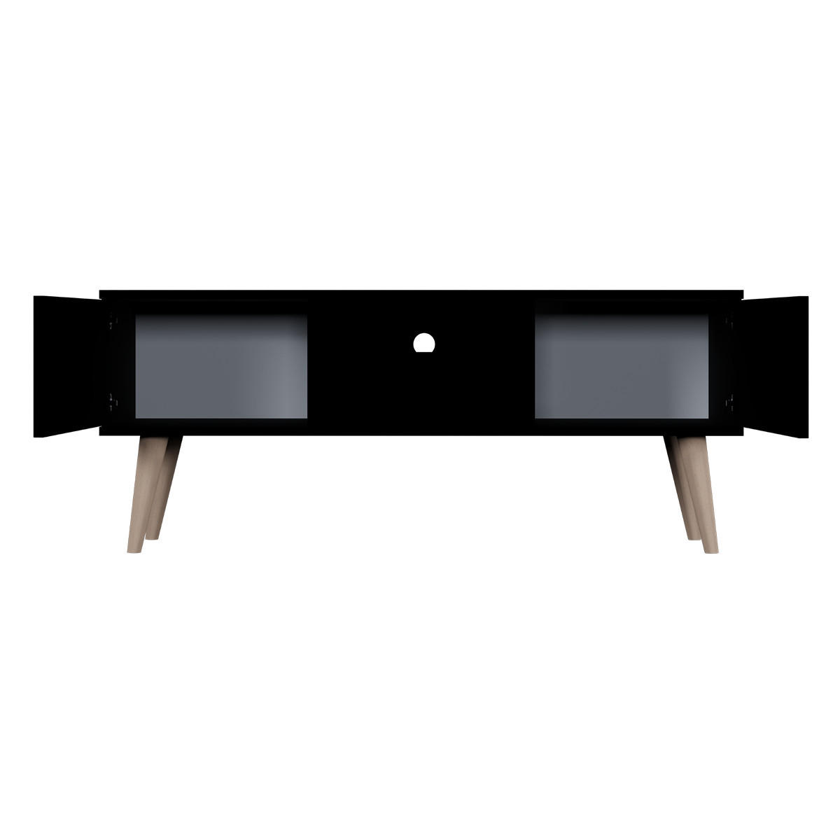 TV-MÖBEL Toronto Schwarz - Schwarz, Holzwerkstoff (55/35/120cm) - Petits-meubles