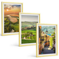 BILDER SET 3er Set - 40x60 cm Goldrahmen - Italienische Landschaften, Flussstraße - Goldfarben, Kunststoff (40/60cm) - TULUP