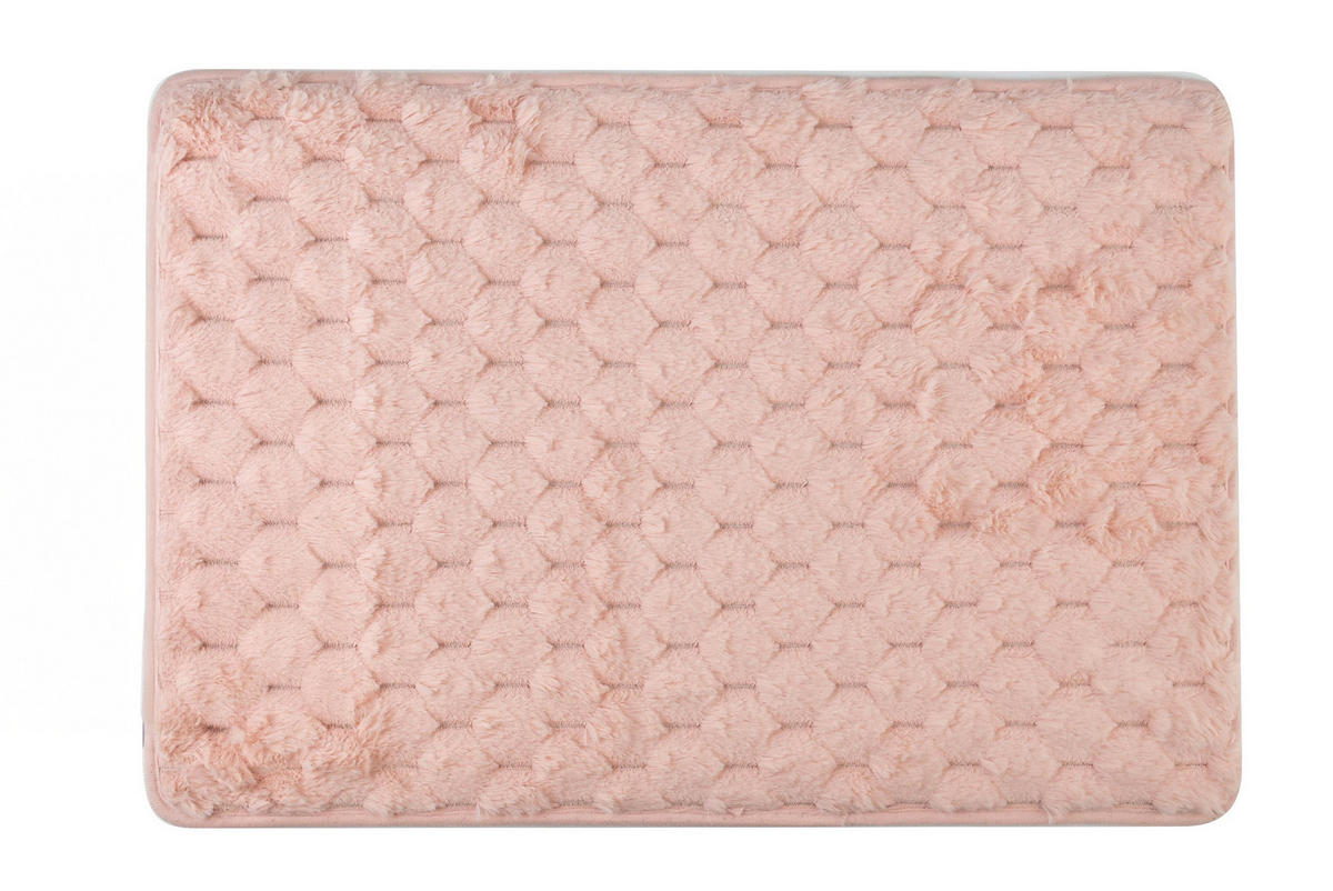 BADTEPPICH Zac Rosa 60/40/2 cm Textilien - Hellrosa, Textil (40/60cm) - Mondex