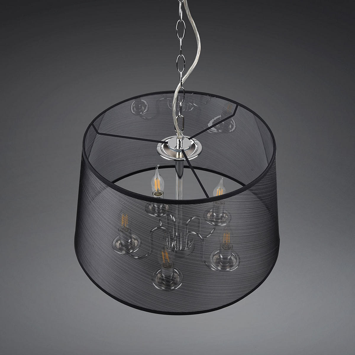 PENDELLEUCHTE CIMA Metall Chrom Silber - Silberfarben, Metall (50/50/150cm)