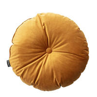 KISSEN Velvet rund, honiggelb, 37cm - Gelb, Textil (37cm) - Dekoria