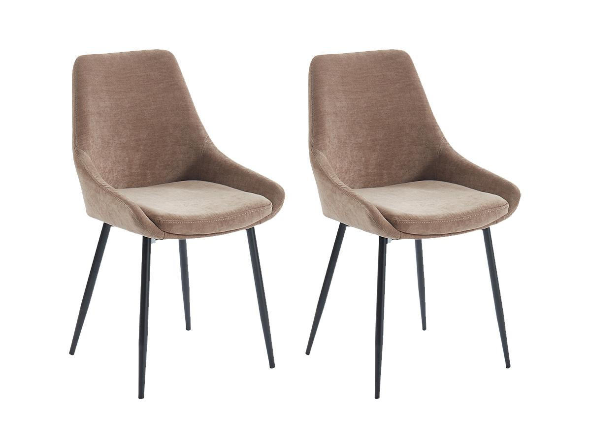 STUHL 2er-Set - Stoff - Braun - MASURIE - Braun, Textil (56/85.5/49cm) - Vente-Unique