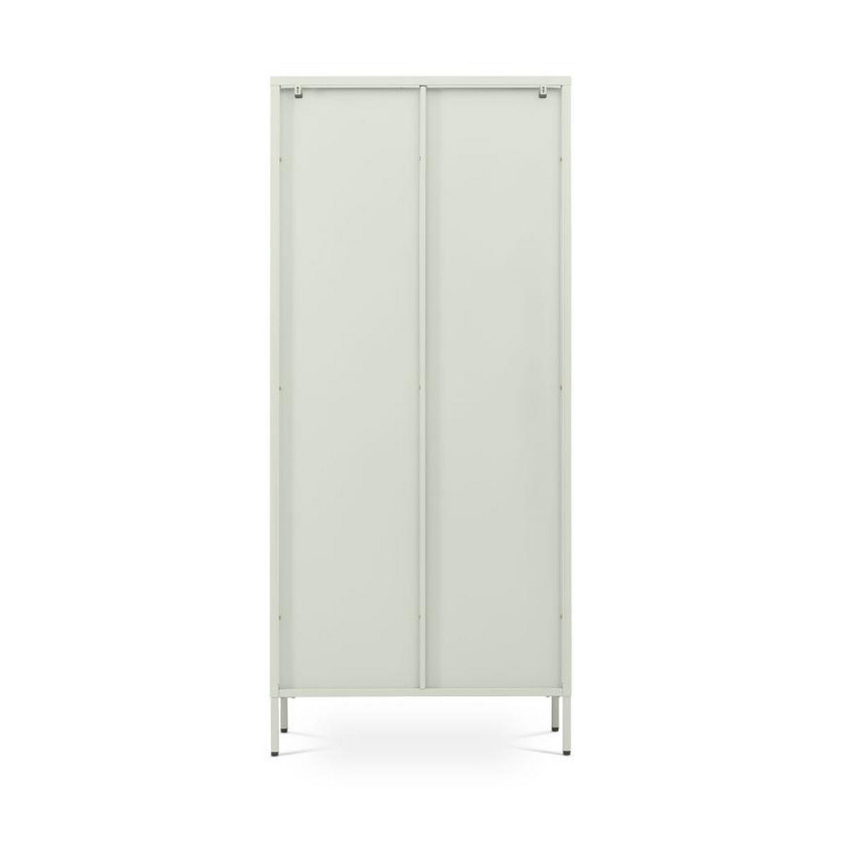 BÜCHERREGAL Metall H180cm 2 Türen 4 Fächer Salbeigrün und Geriffeltes Glas MILIE - Salbeigrün, Metall (35/180/80cm) - Sicaan