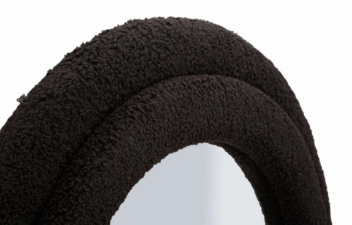 WANDSPIEGEL mit Stoffrahmen Teddy 4/60/160 cm - Schwarz, Holzwerkstoff (60/160/4cm) - Mauro Ferretti