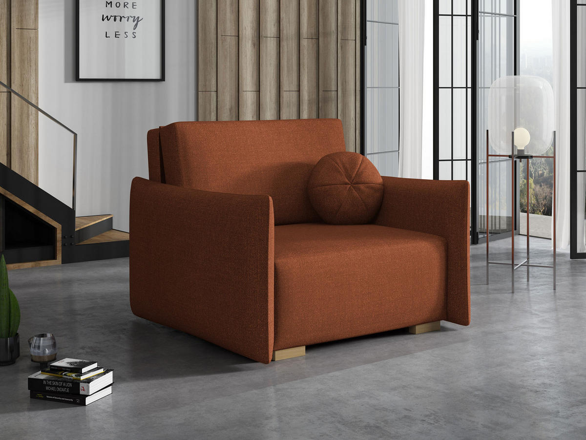 SCHLAFSOFA Viva Glov I - Naturfarben/Bronzefarben, Holz/Textil (104/85/98cm) - MIRJAN24