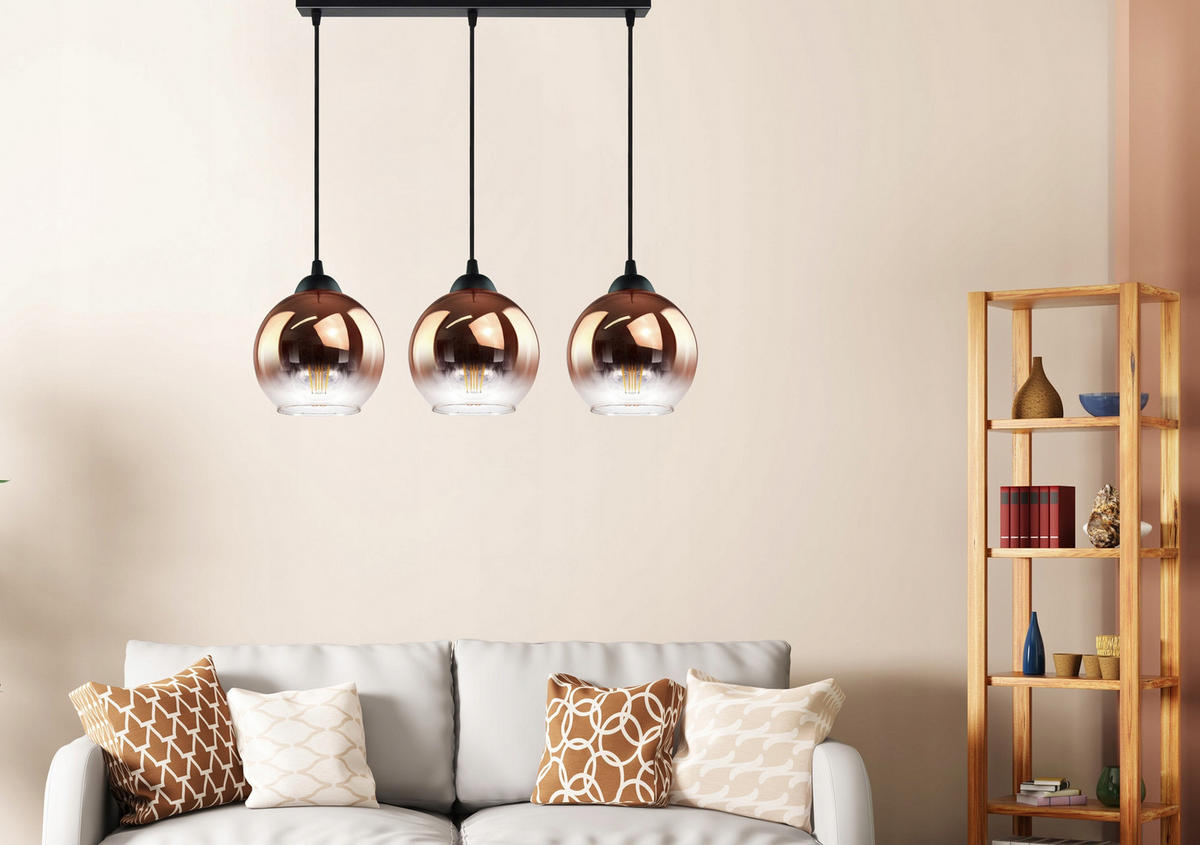 PENDELLEUCHTE MASUR - Transparent/Goldfarben, Glas/Metall (15/60/80cm) - kiki design