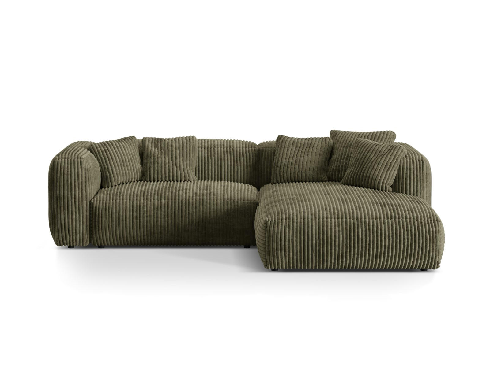 ECKSOFA modular rechts Martina aus Cord moosgrün 2 Sitzplätze - Salbeigrün, Textil (176/283cm) - Micadoni