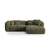 ECKSOFA modular rechts Martina aus Cord moosgrün 2 Sitzplätze - Salbeigrün, Textil (176/283cm) - Micadoni