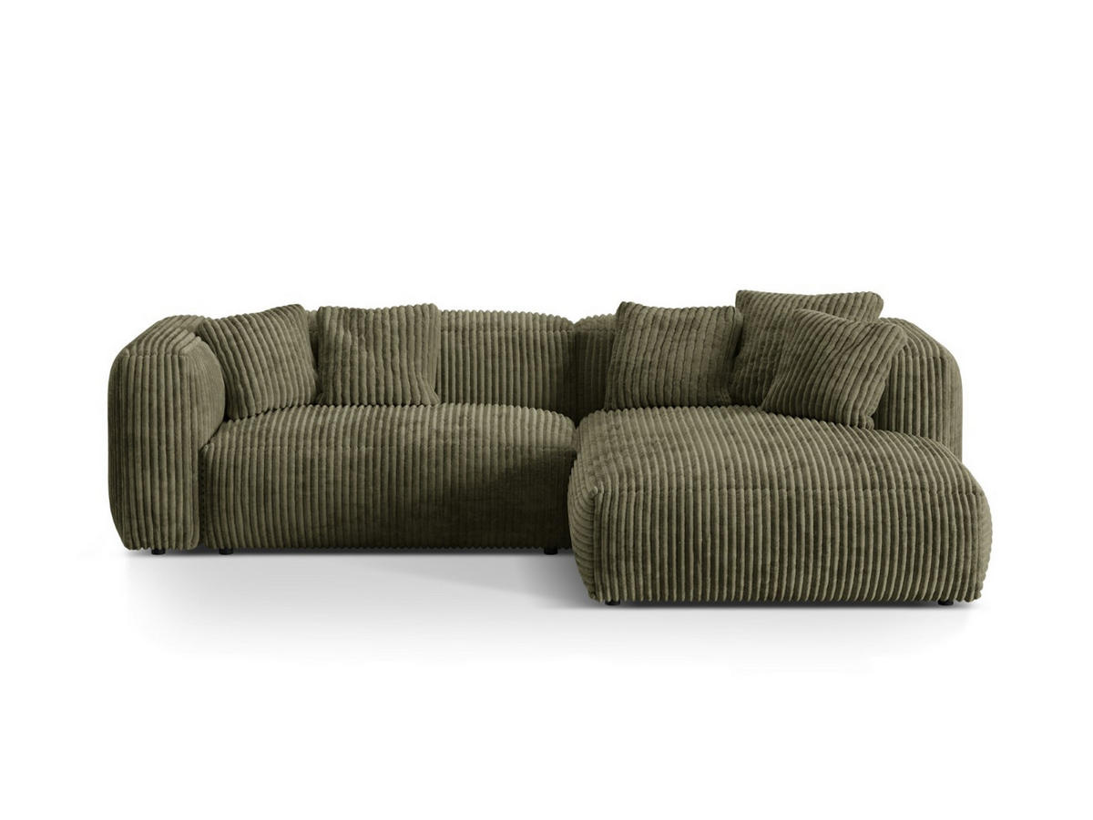 ECKSOFA modular rechts Martina aus Cord moosgrün 2 Sitzplätze - Salbeigrün, Textil (176/283cm) - Micadoni
