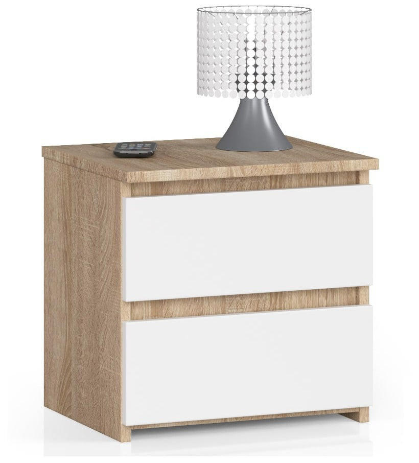 RAUMHIRSCH FURNITURE NOČNÍ STOLEK dub Sonoma, bílá 40/40/35
