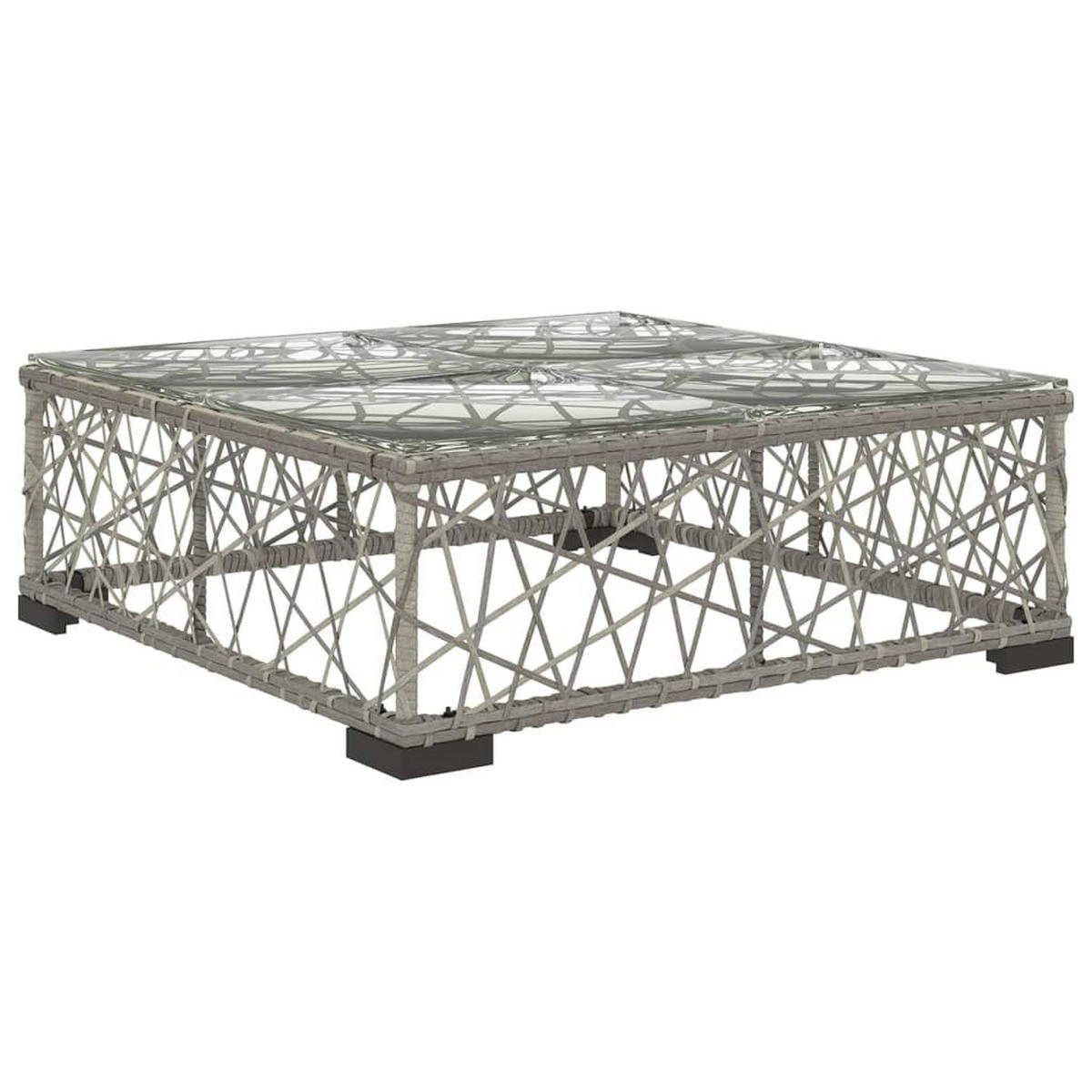 GARTEN-LOUNGE-SET 6Er Set Mit Auflagen Poly Rattan Grau - Grau, Kunststoff - vidaXL