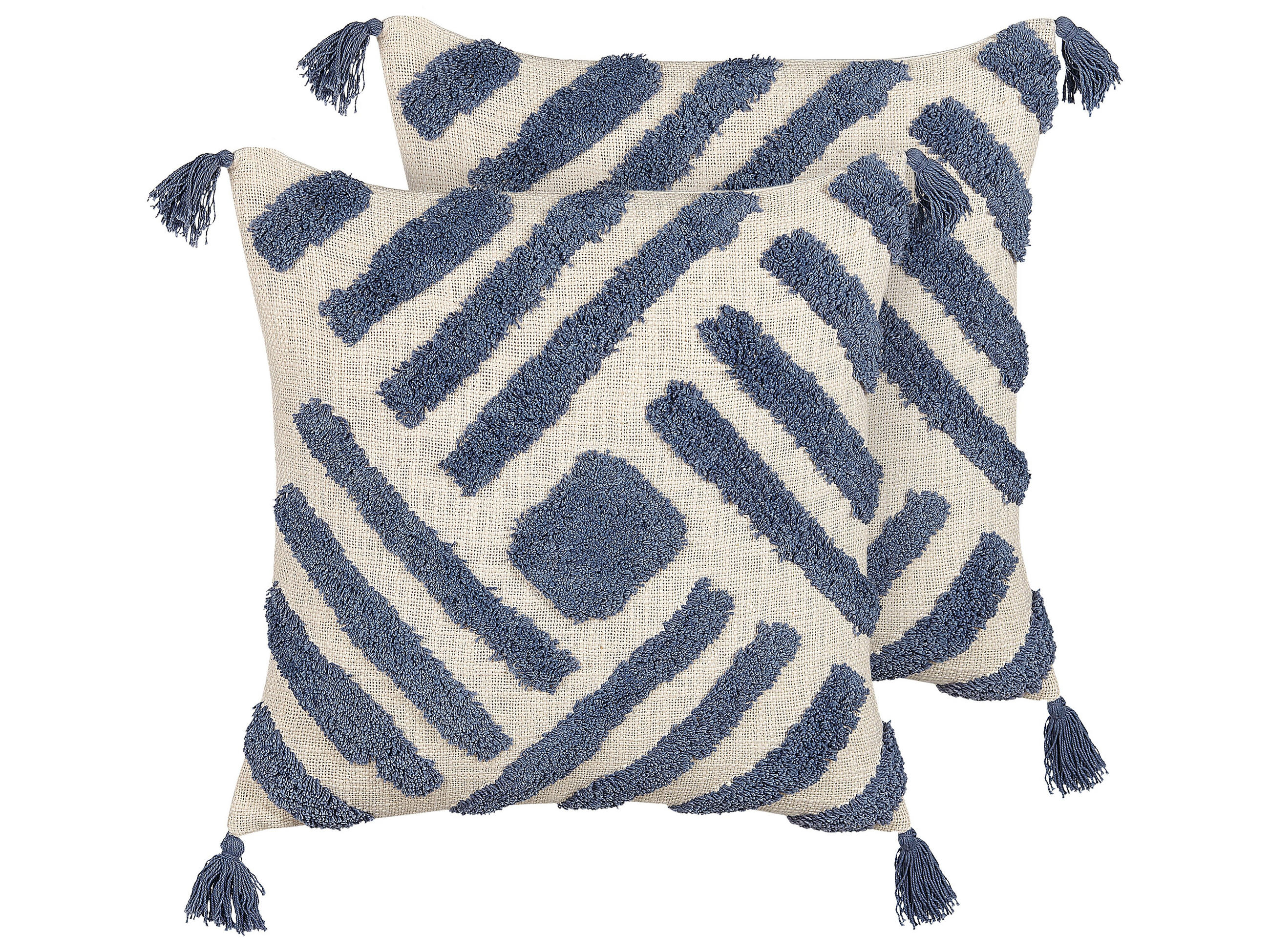 DEKOKISSEN 2er-Set Hellbeige 45/45 cm Jacaranda - Beige, Naturmaterialien/Textil (45/45cm) - Beliani