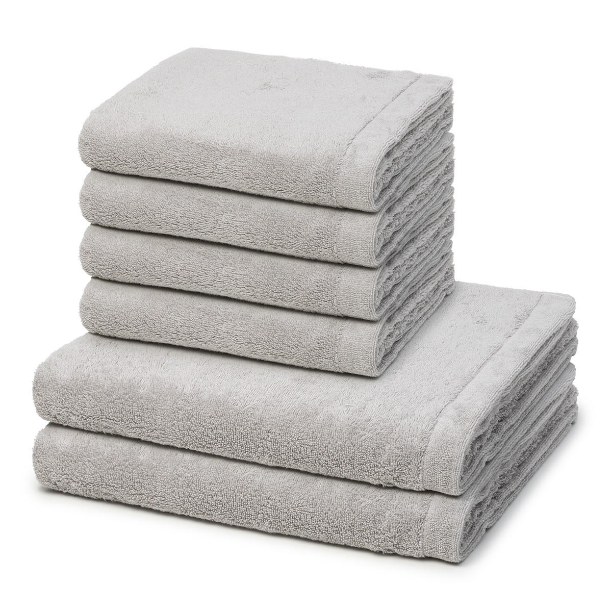 FROTTIERSET Lifestyle 6-teilig - Grau, Textil (50/100cm) - Cawoe