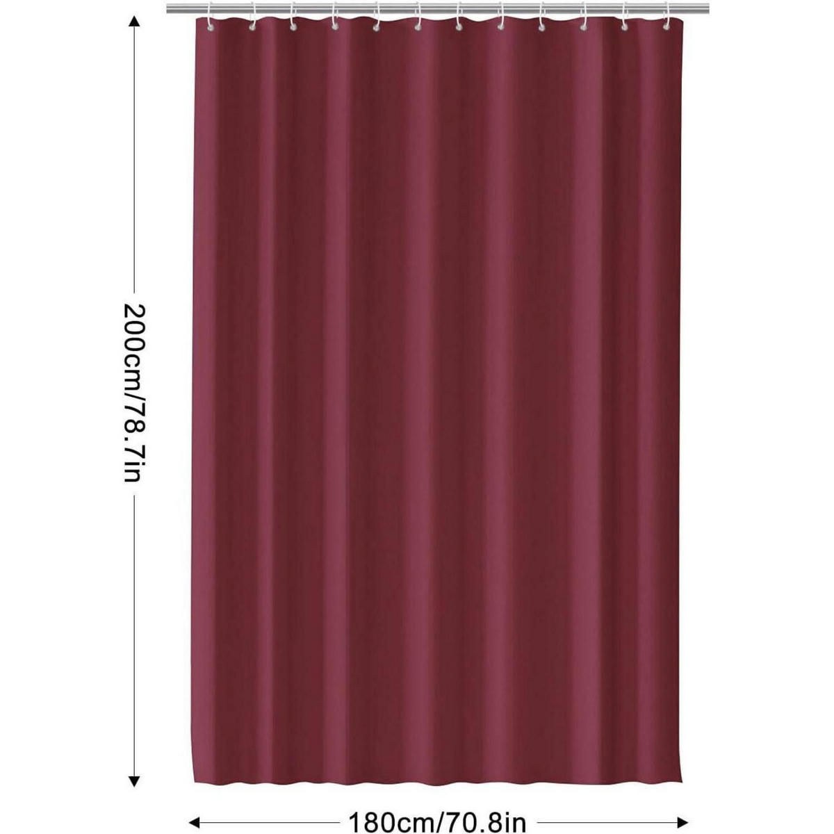 DUSCHVORHANG Dunkel Rot 180 x 180 cm - Bordeaux, Kunststoff (180/180cm)