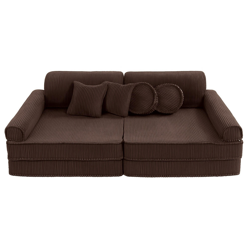 KINDERSOFA AESTHETIC 160 cm Cord Braun 10 Stk - Braun, Textil (80/12/160cm) - MeowBaby
